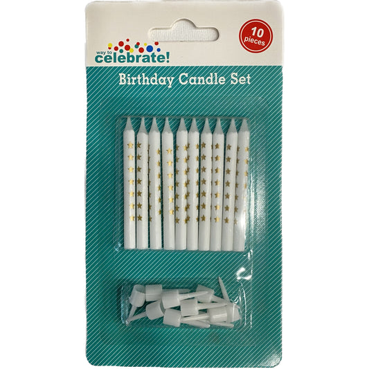 White-Gold Candles Set