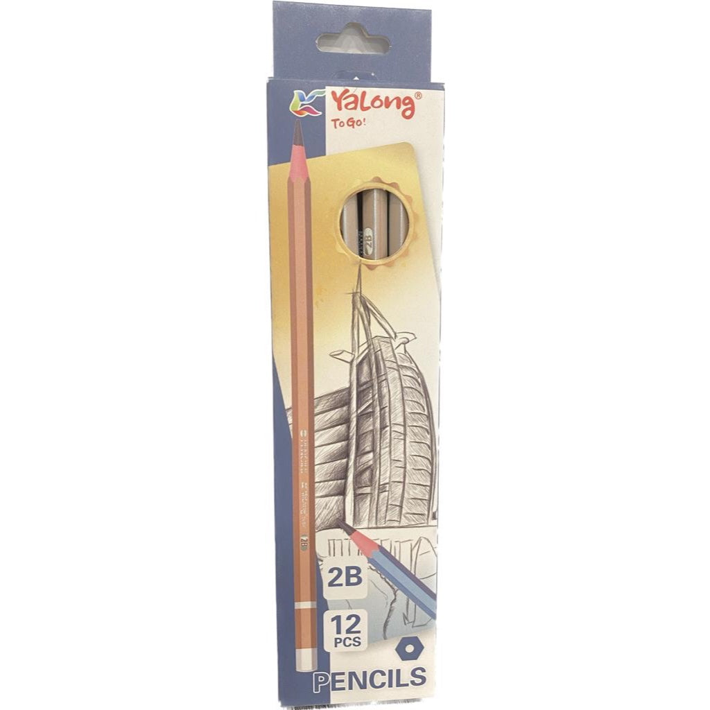 Yalong Pack of wooden 2B Pencils without eraser