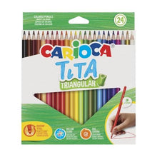 Load image into Gallery viewer, Carioca Tita Triangular 24 Color Pencils
