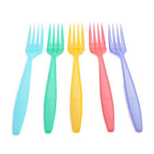 Pack of 18 Colored Plastic Forks