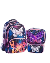 Load image into Gallery viewer, Momolly Butterfly Set  School Bag + Lunch Bag + Pencil Case
