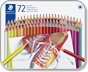 Staedtler Hexagonal Colored Pencils with Metal Box - 72 Pcs