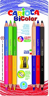 Carioca Bicolor Pencils 6 pcs + sharpener