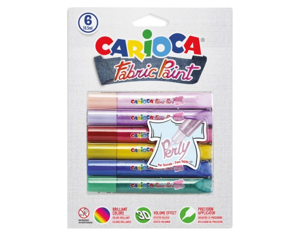 Carioca Fabric Paint Perly – 6 Pen