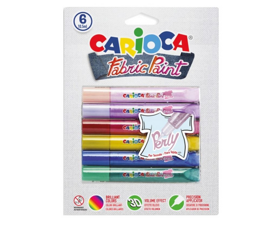 Carioca Fabric Paint Perly – 6 Pen